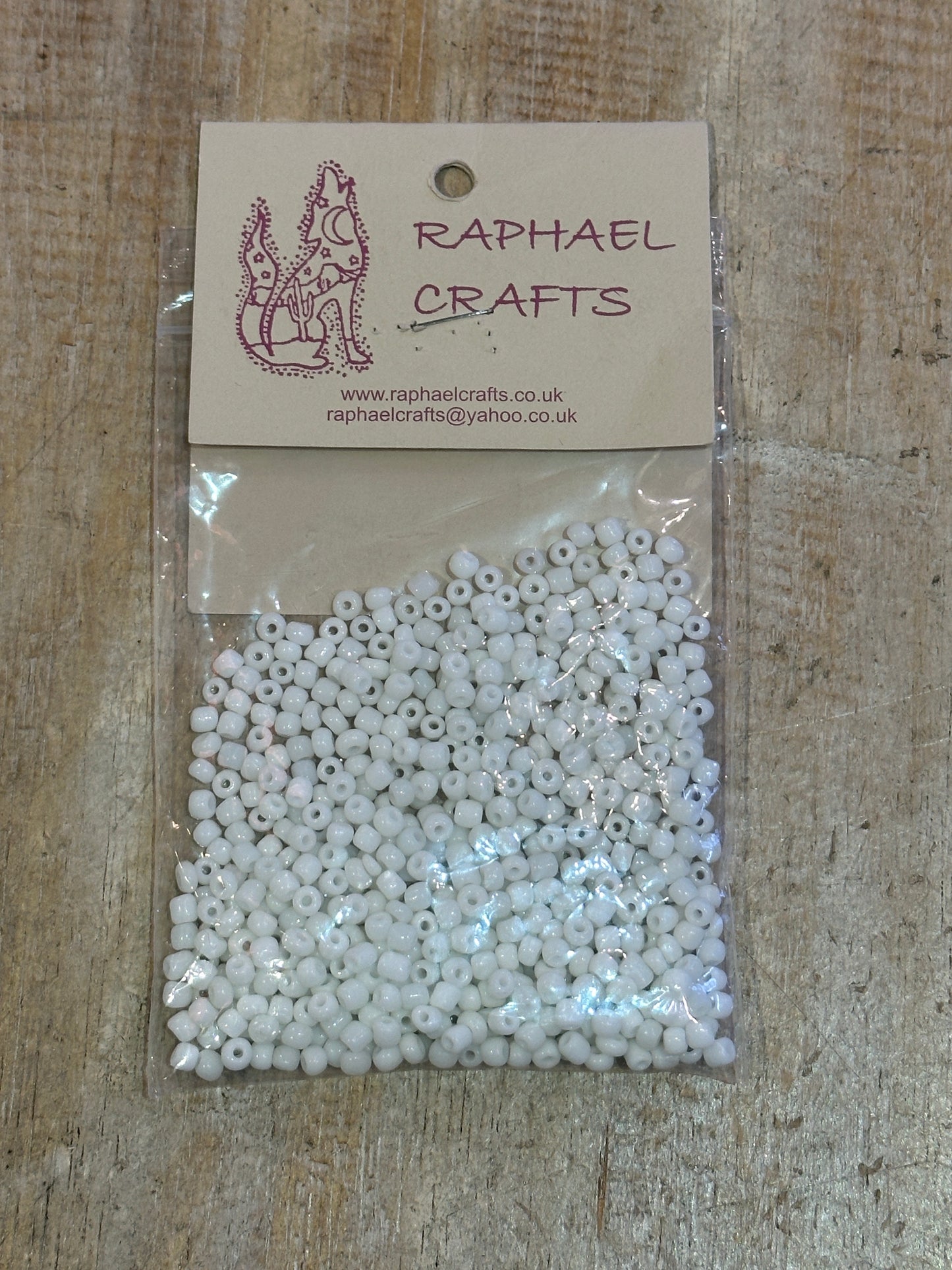 Glass Seed Beads White Size 6 50g
