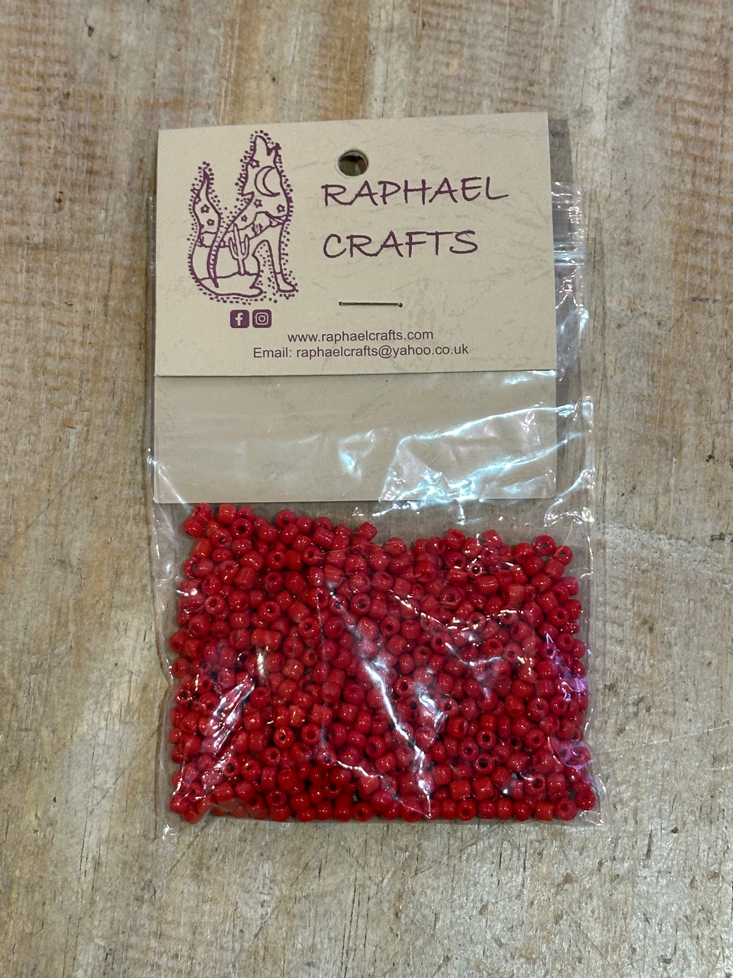 Glass Seed Beads Coral Red Size 6 50g