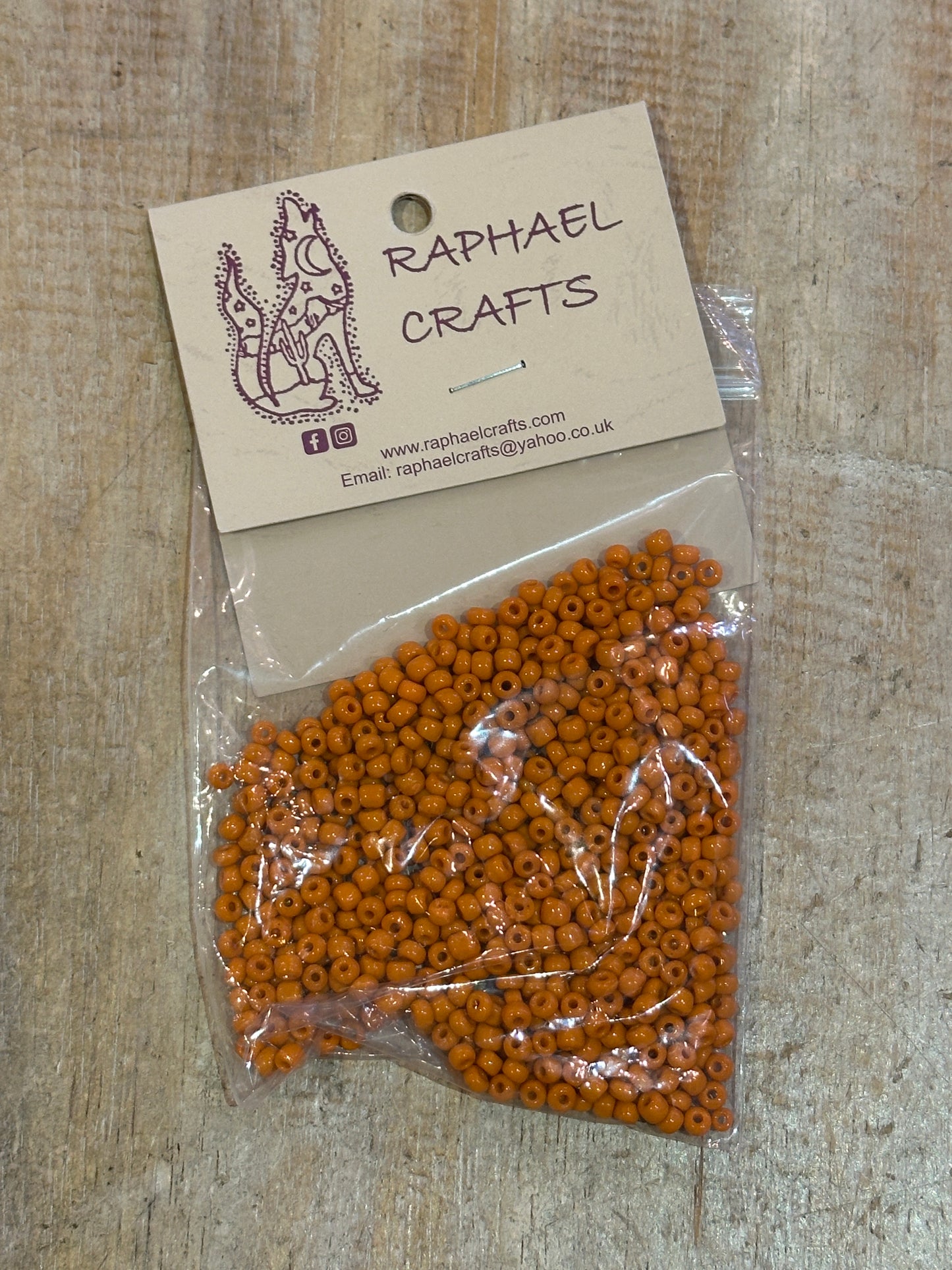 Glass Seed Beads Orange Size 6 50g