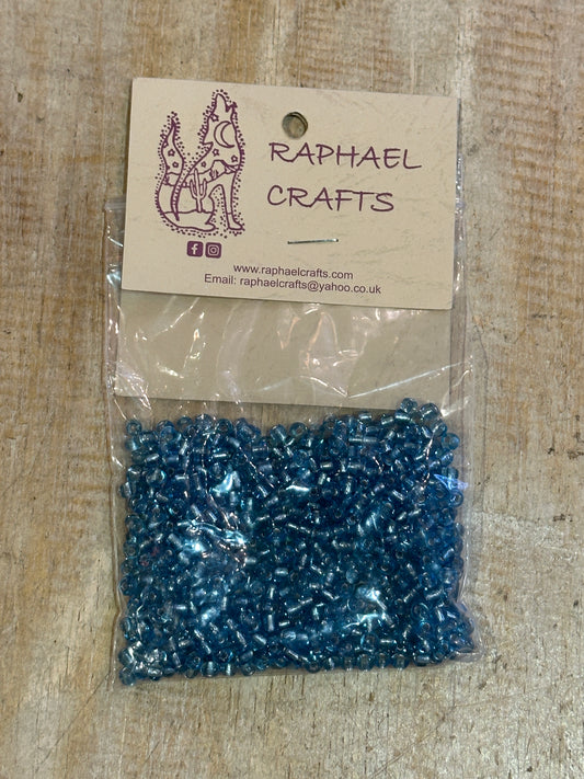 Glass Seed Beads Turquoise Silver Lined Size 6 50g