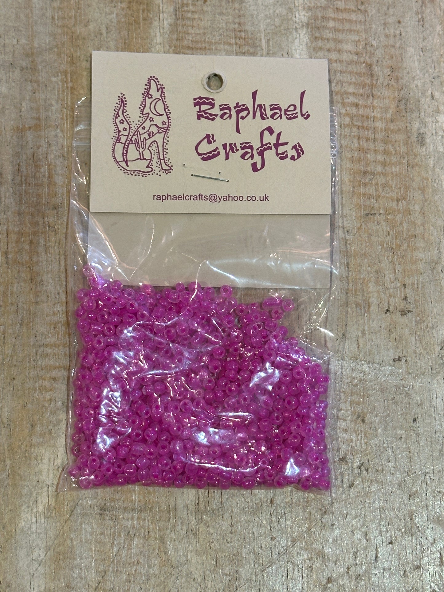 Glass Seed Beads Cerise Pink Size 6 50g