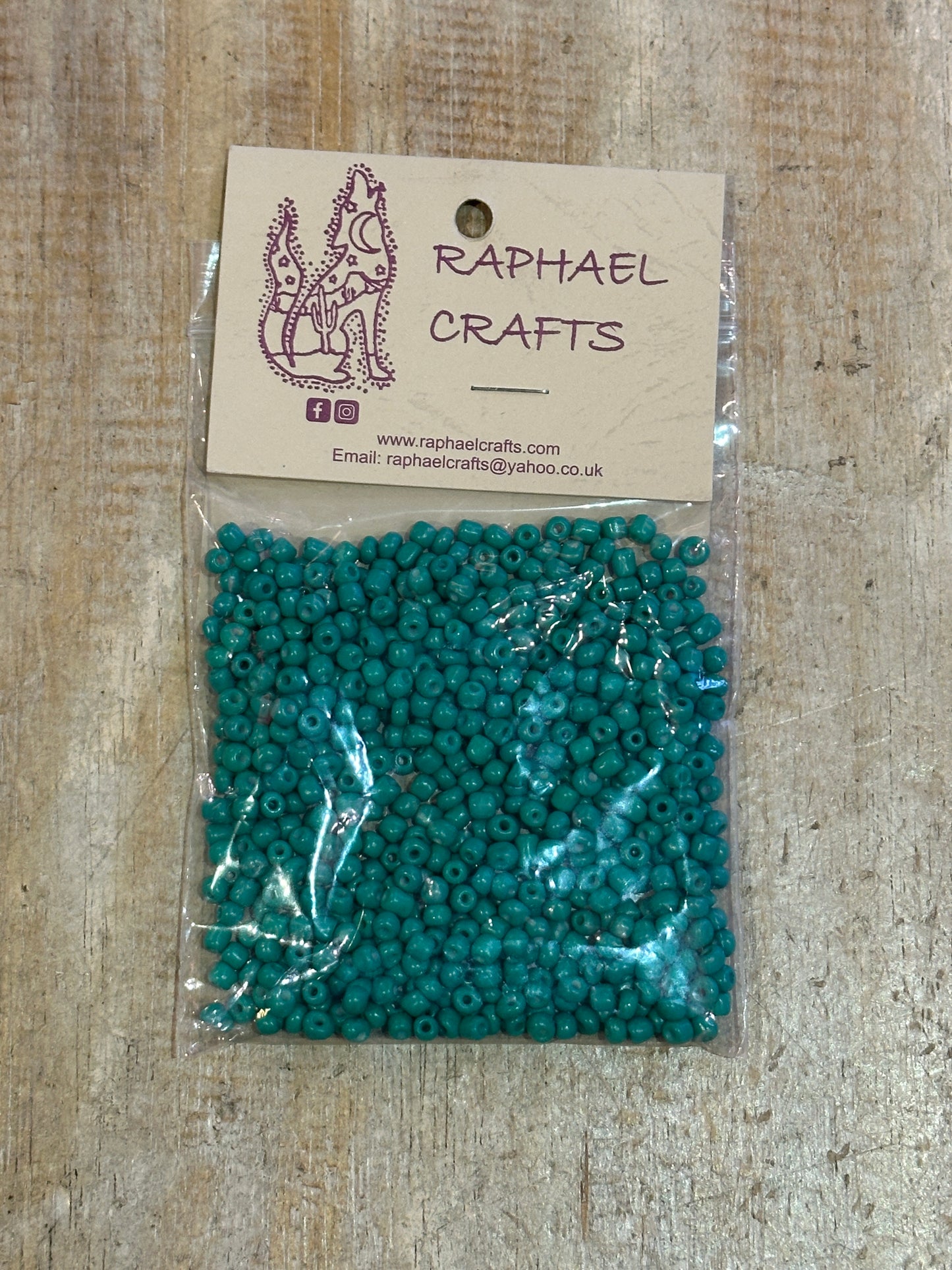 Glass Seed Beads Teal Size 6 50g