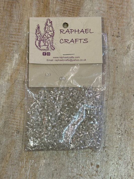 Glass Seed Beads Silver Silver Lined Size 6 50g