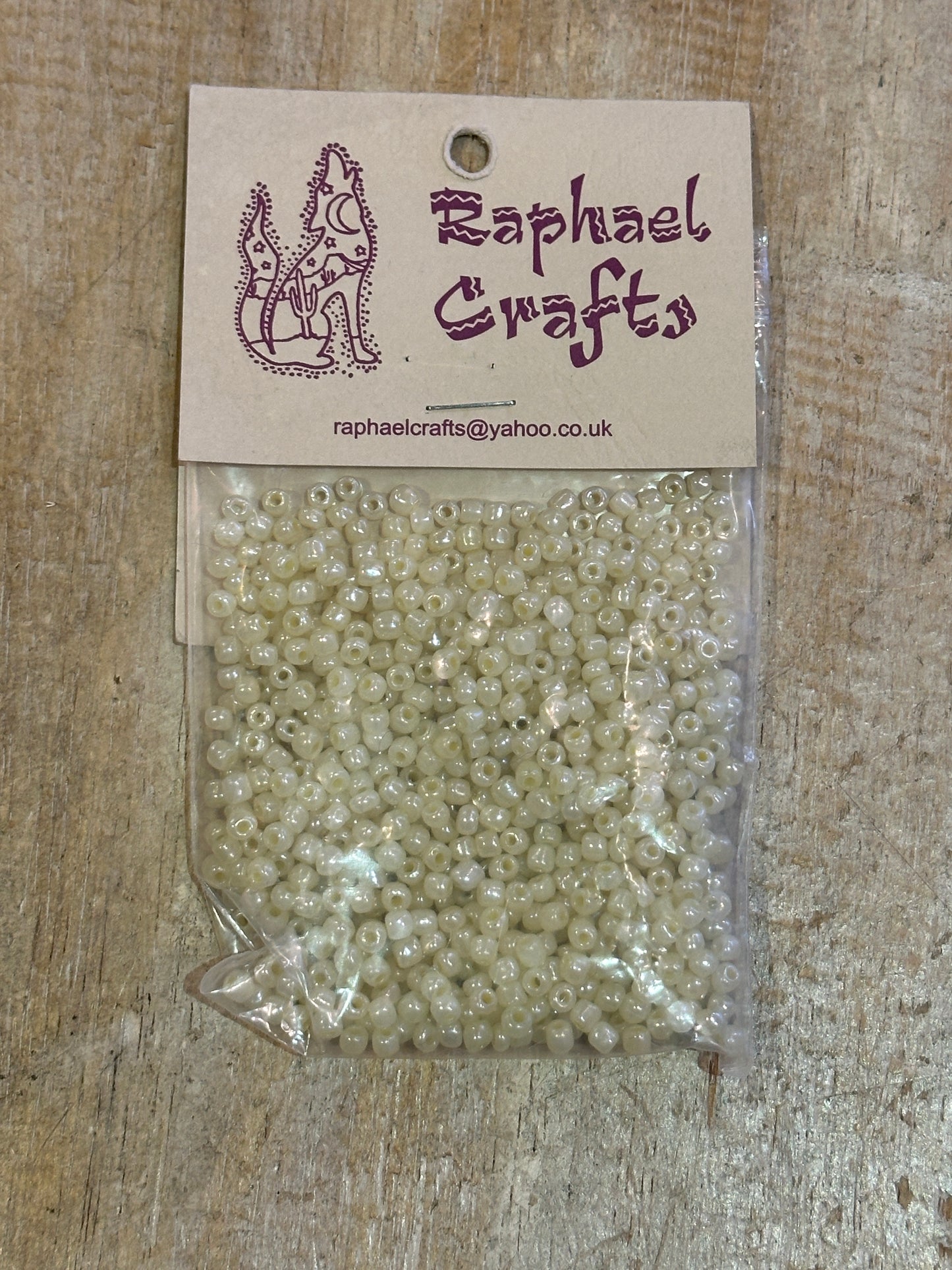 Glass Seed Beads Dark Cream Size 6 50g