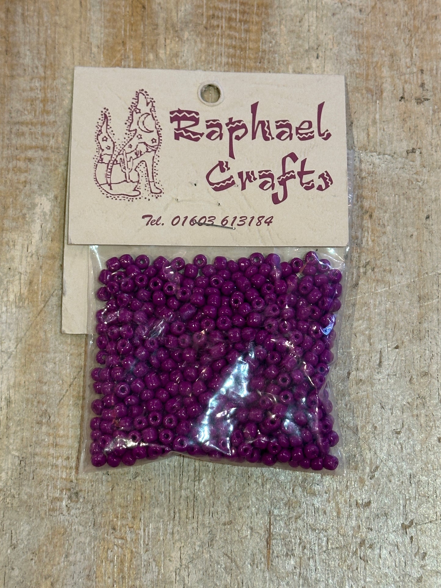 Glass Seed Beads Purple Size 6 50g