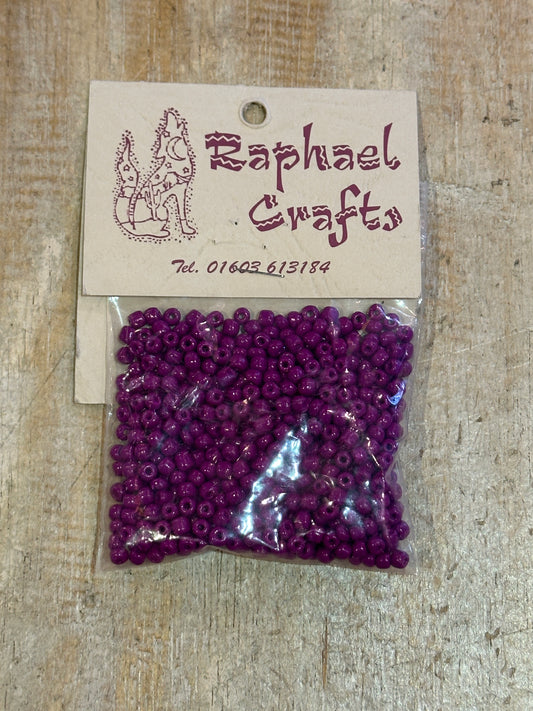 Glass Seed Beads Purple Size 6 50g