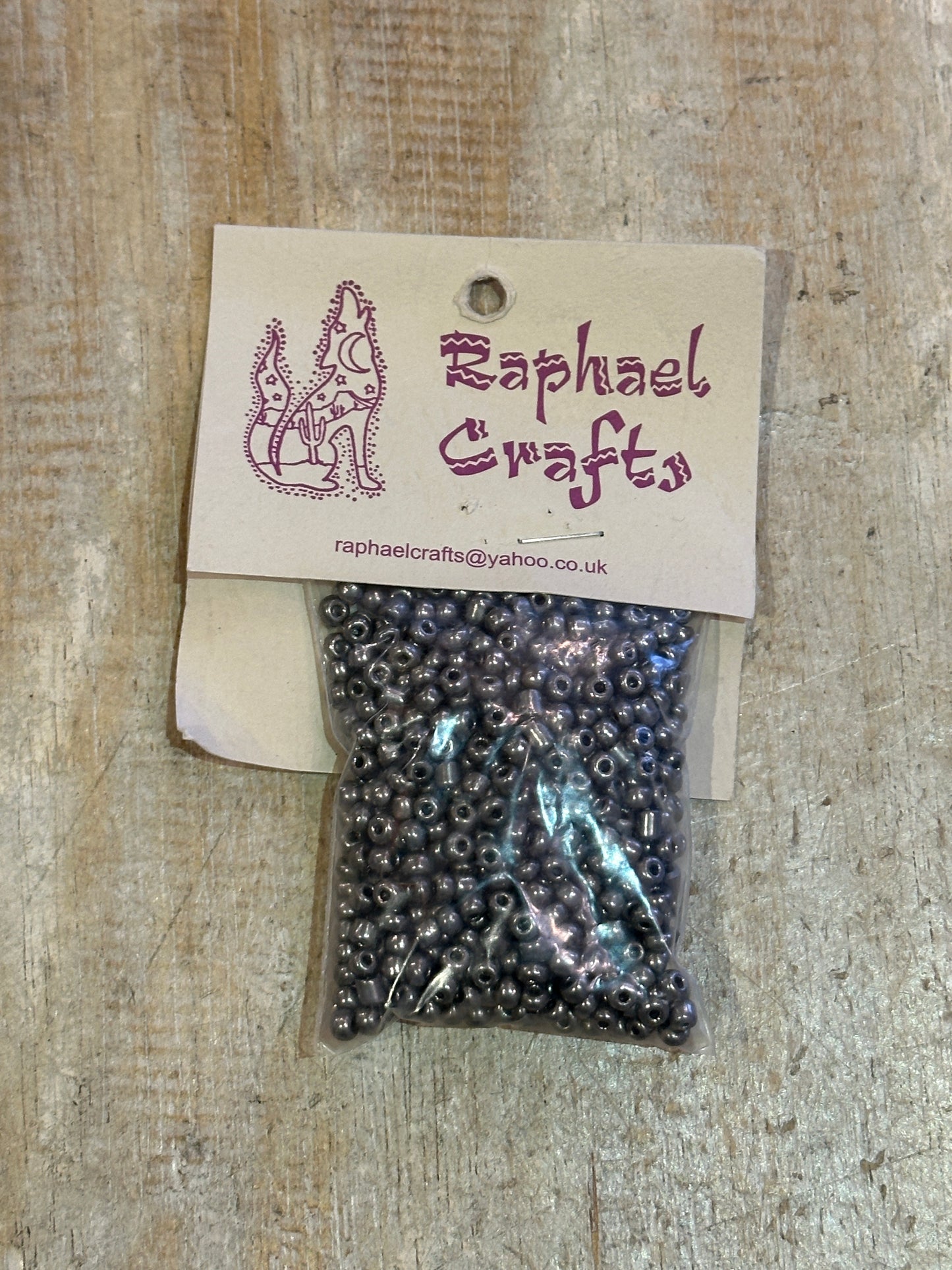 Glass Seed Beads Steel Grey Size 6 50g