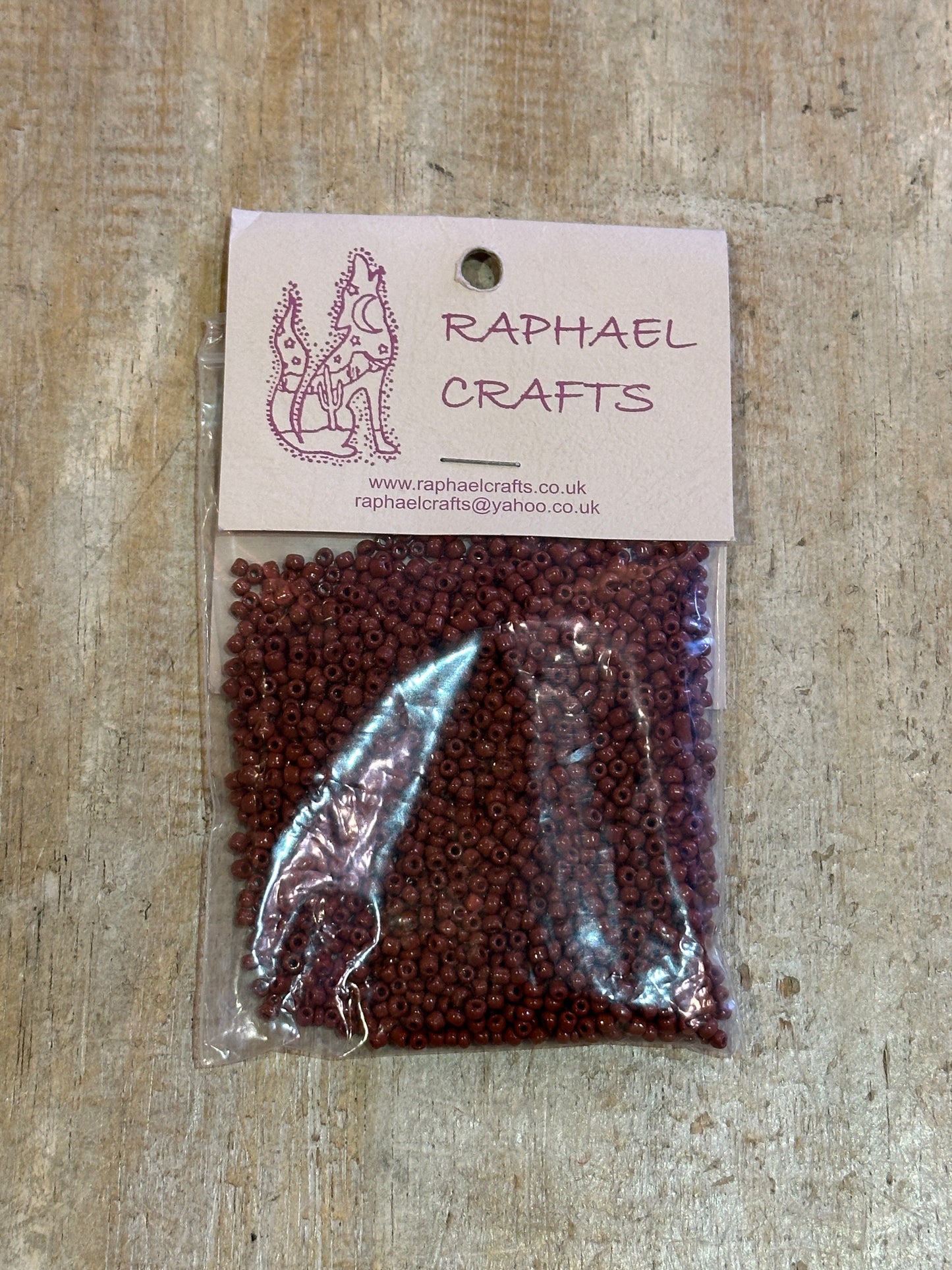 Glass Seed Beads Light Brown Size 8 50g