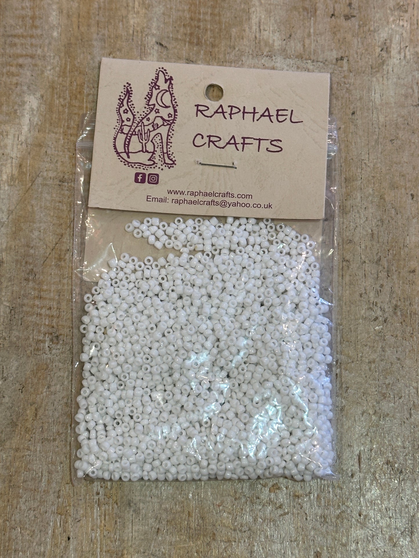 Glass Seed Beads White Size 8 50g