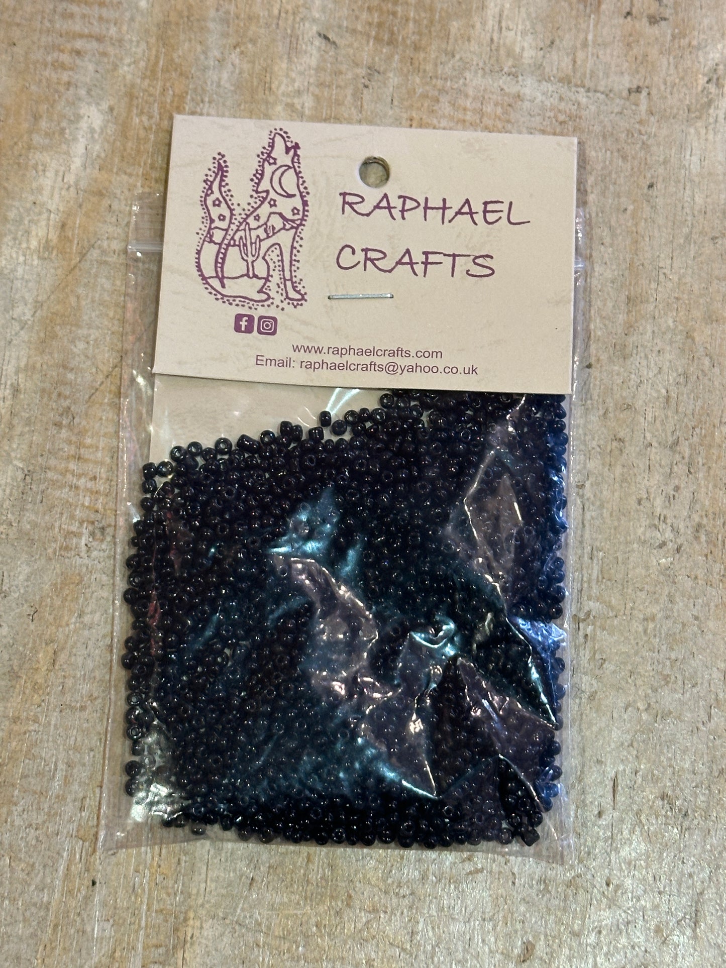 Glass Seed Beads Black Size 8 50g