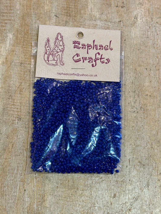 Glass Seed Beads Oxford Blue Size 8 50g