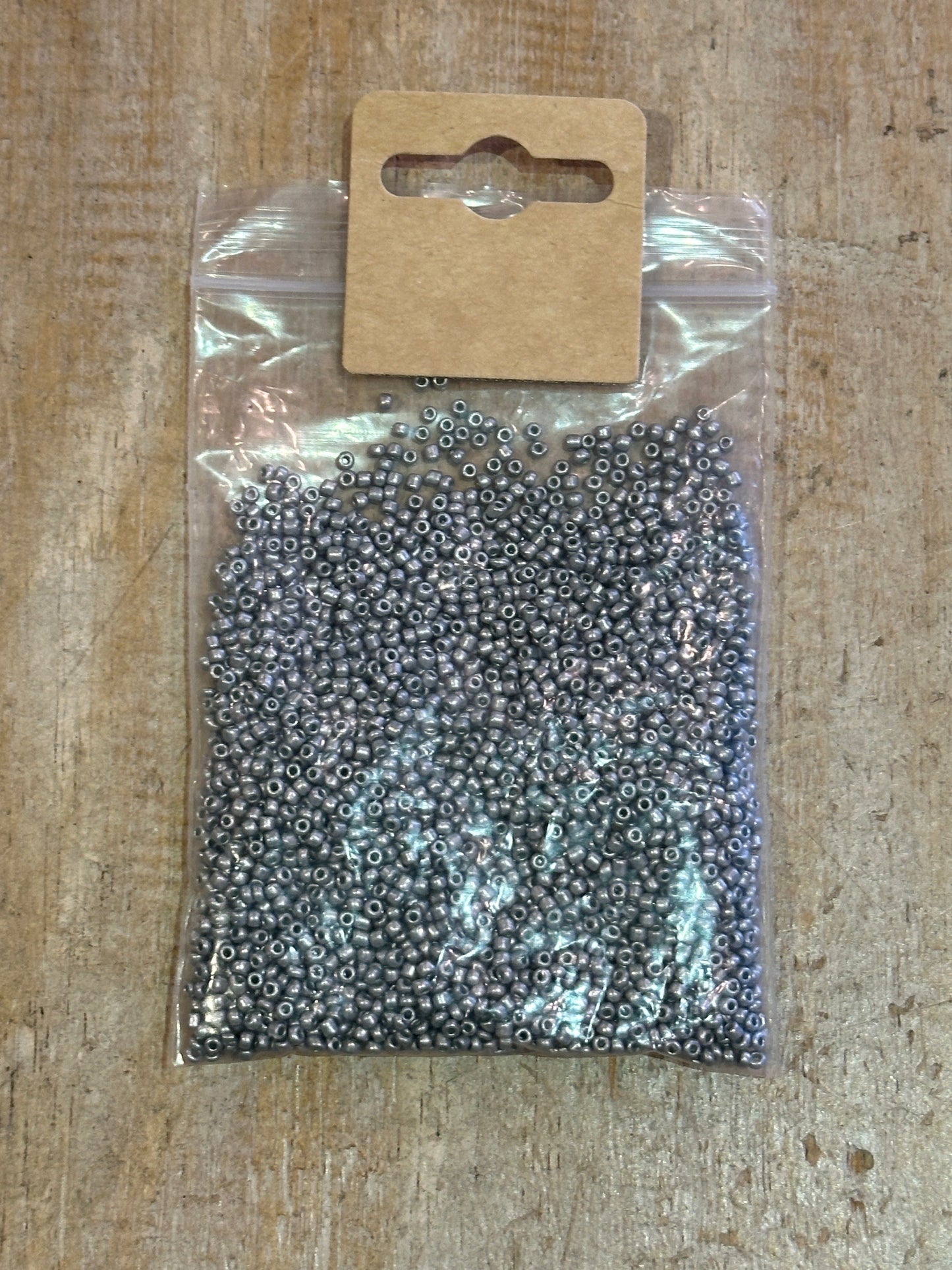 Glass Seed Beads Light Grey Size 11 50g