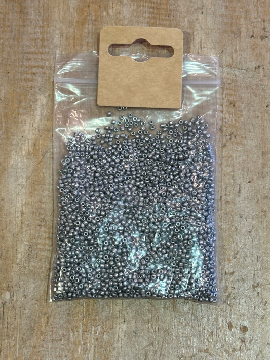 Glass Seed Beads Light Grey Size 11 50g