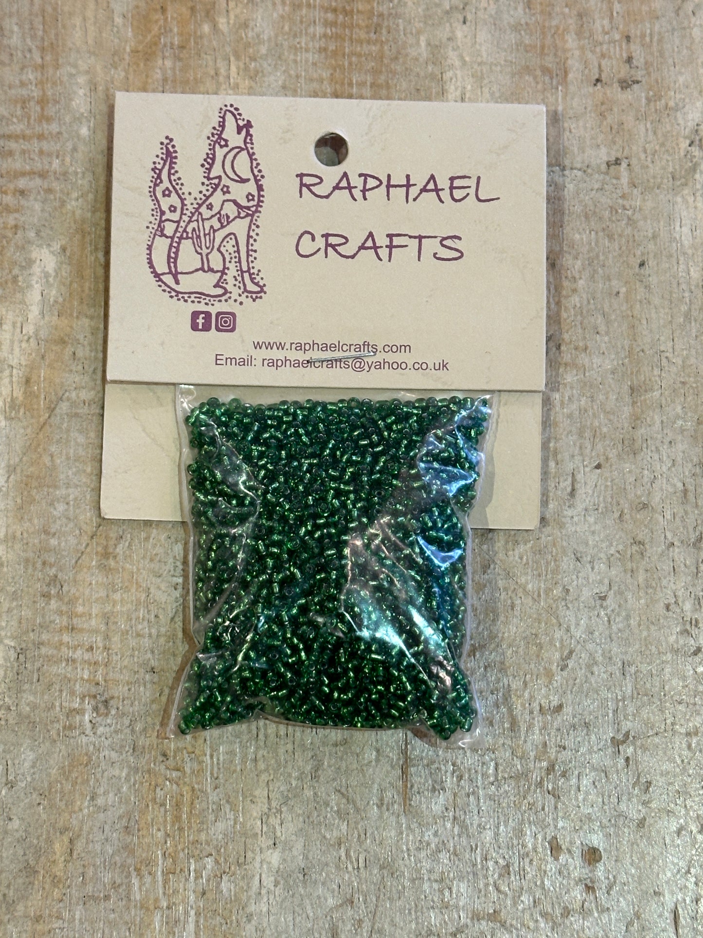 Glass Seed Beads Dark Green Size 11 50g