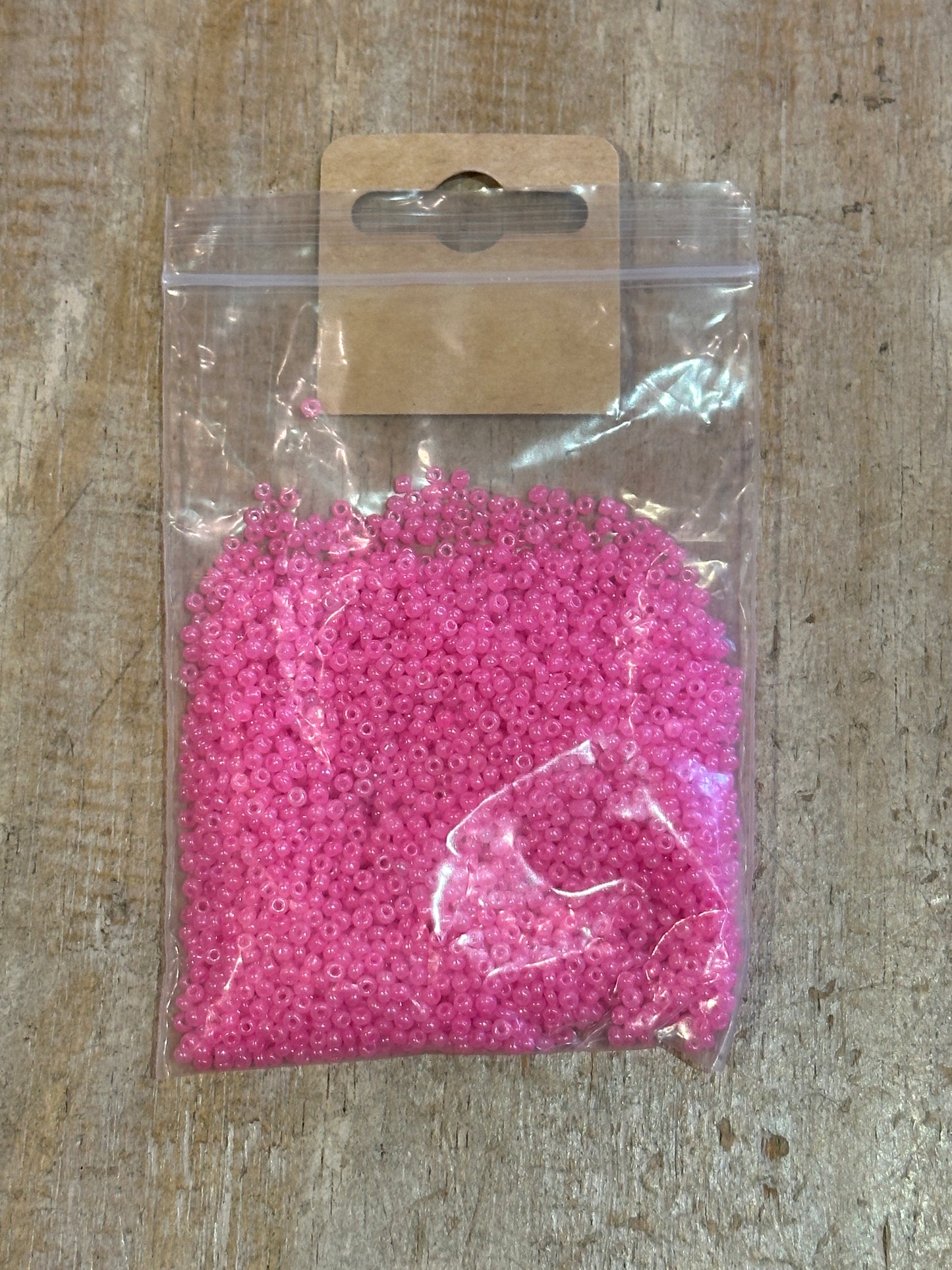 Glass Seed Beads Bright Pink Size 11 50g