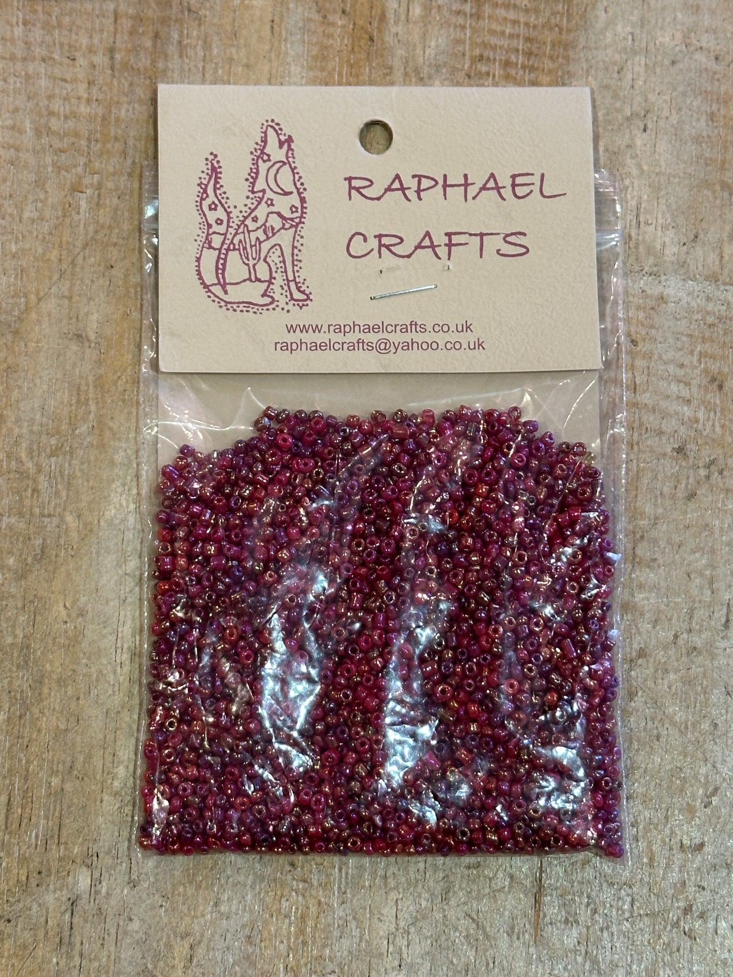 Glass Seed Beads Dark Red AB Size 11 50g