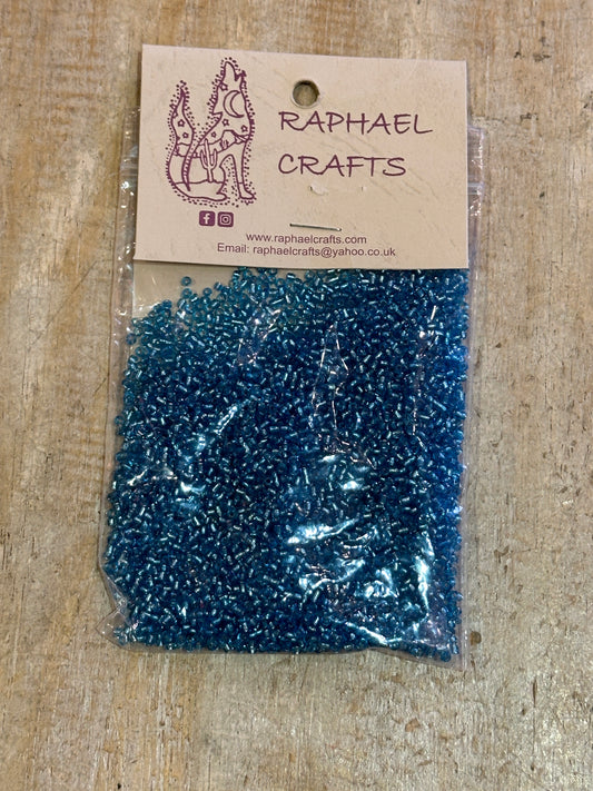 Glass Seed Beads Turquoise Silver Lined Size 11 50g