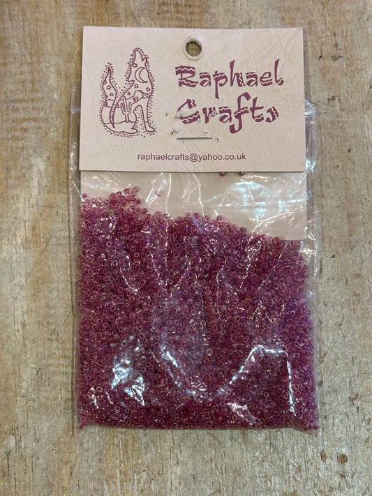 Glass Seed Beads Raspberry Size 11 50g