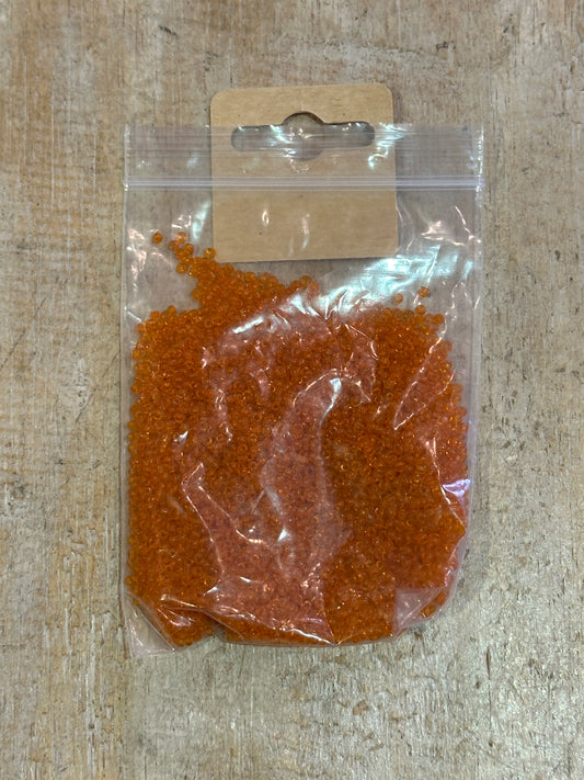 Glass Seed Beads Orange Translucent Size 11 50g
