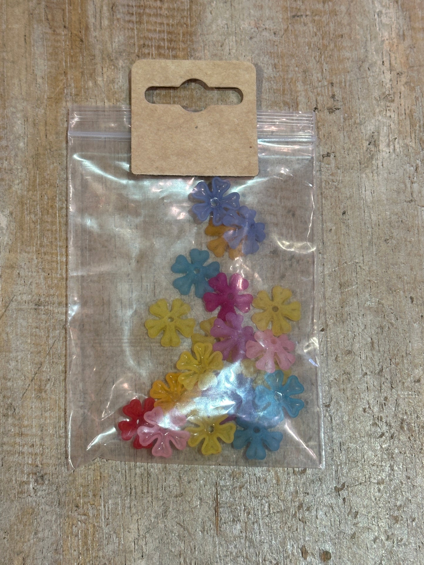 Lucite Beads Bright Coloured Small 5 Petal Shaped Pack Of 20