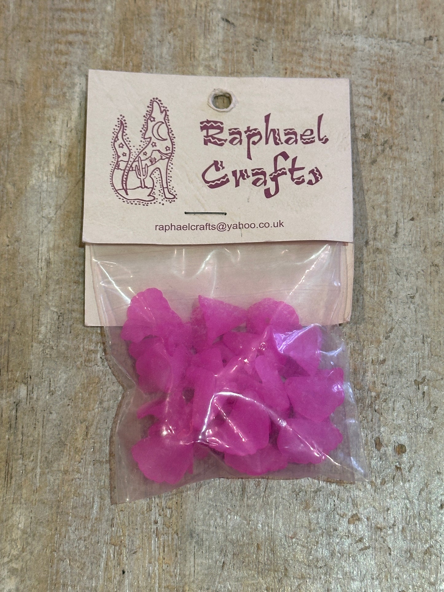 Lucite Beads Large Fuchsia Shocking Pink Flower Shaped Pack Of 20