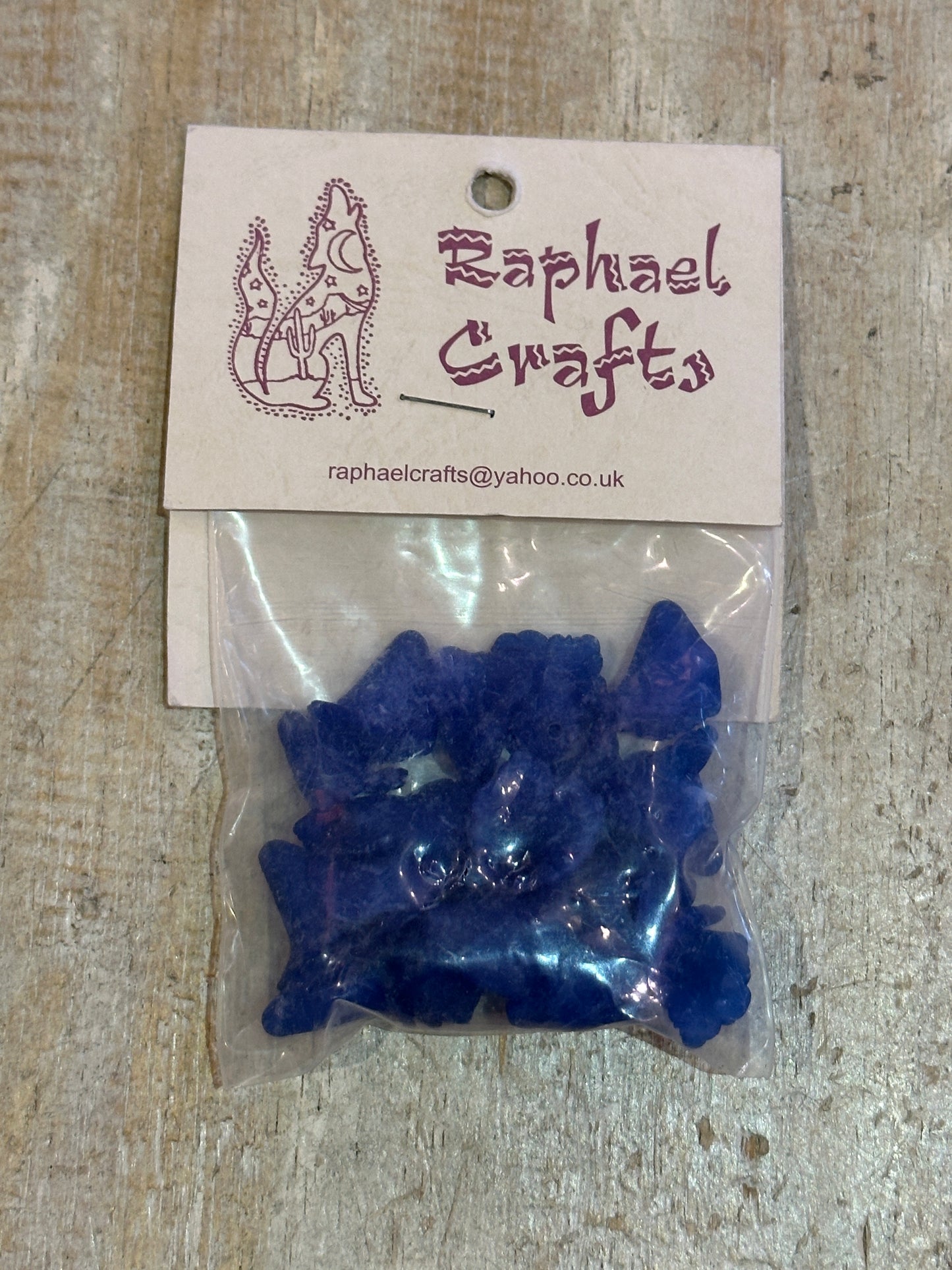 Lucite Beads Large Fuchsia Dark Blue Flower Shaped Pack Of 20