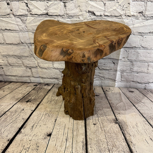 31cm x 30cm Teak Root Wood Mushroom Coffee Table Side Table Home Furniture No 15
