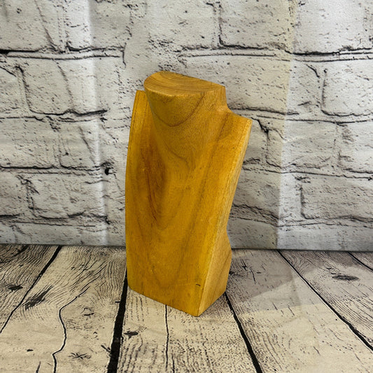 20cm Hand Carved Light Wooden Necklace Base Chain Jewellery Display Stand Bust
