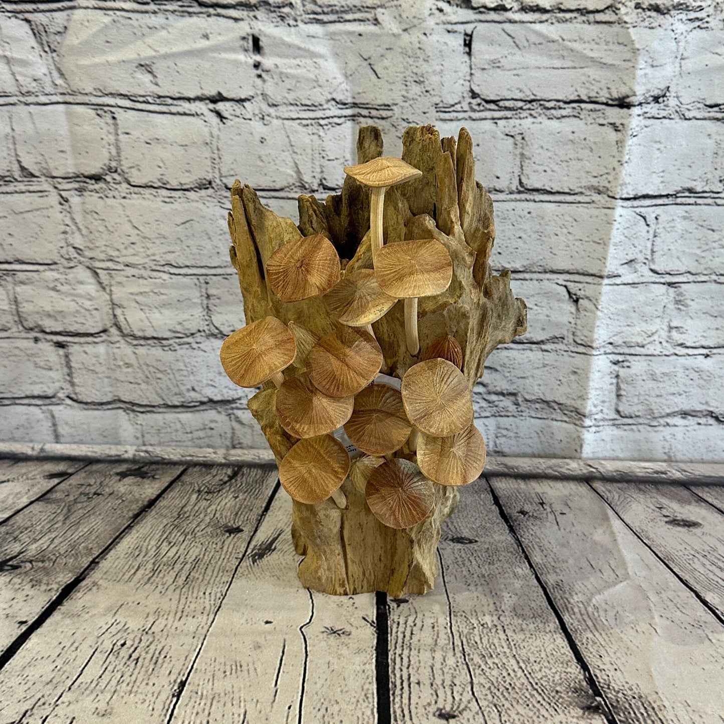 30cm Tall Mushrooms Cluster Parasite Ornament Natural Carving Fairtrade Wooden