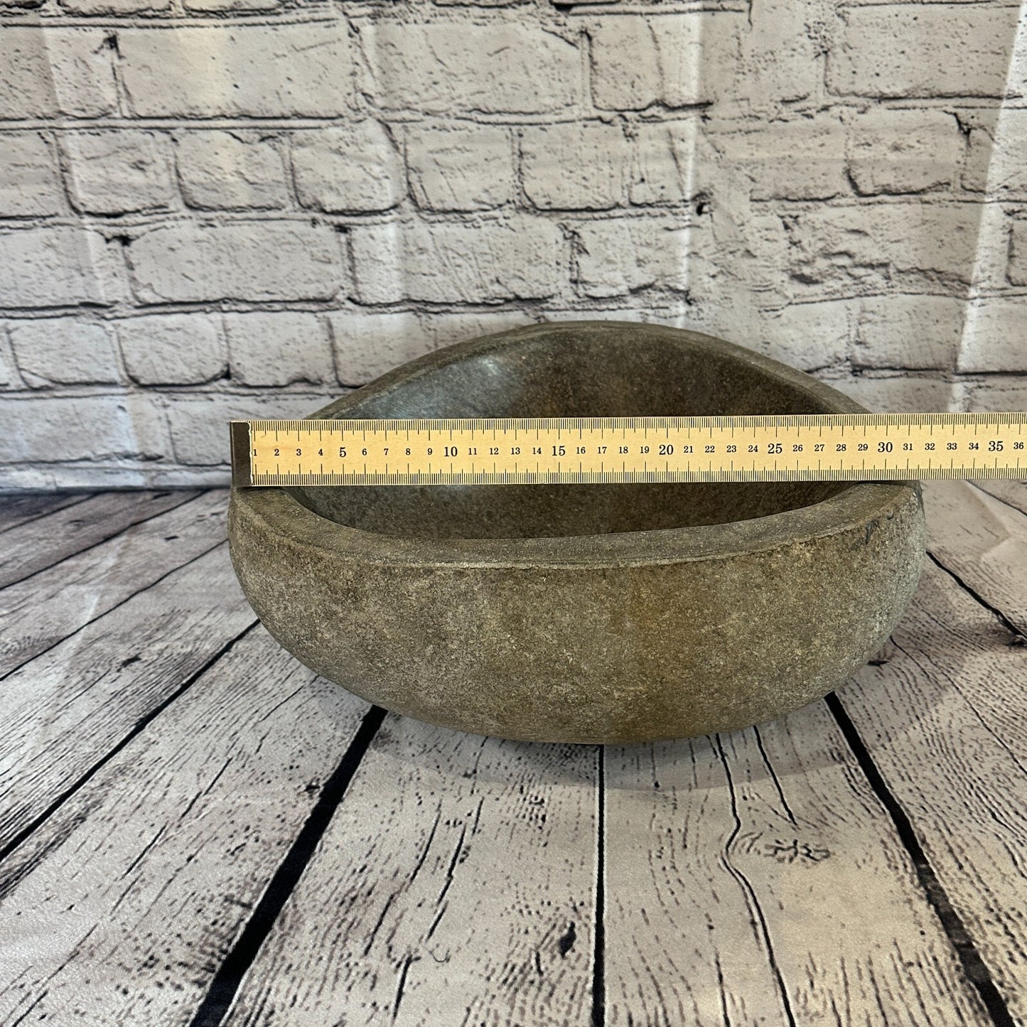 33cm x 28cm River Stone Sink Basin Bowl Natural for Bathroom Washroom Oval No 2
