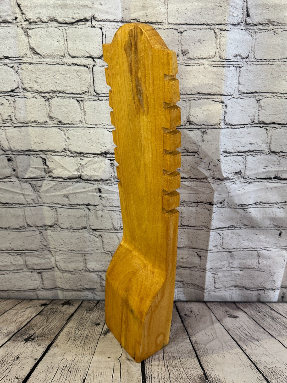 60cm Hand Carved Wooden Necklace On Base Chain Jewellery Display Stand Bust