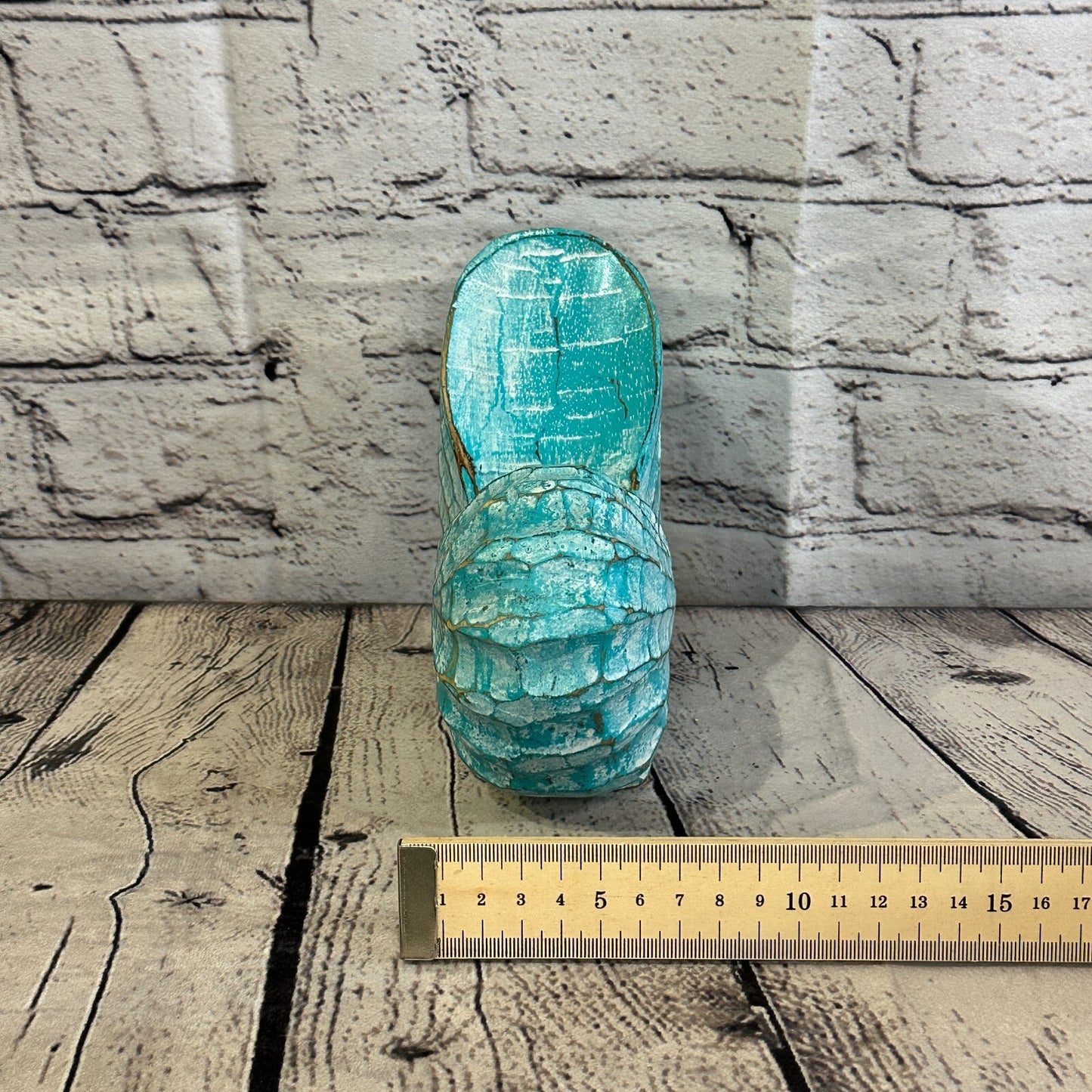 15cm Green Polish Nautilus Shell Ornament Decor Carved Light Wood Parcel Figure