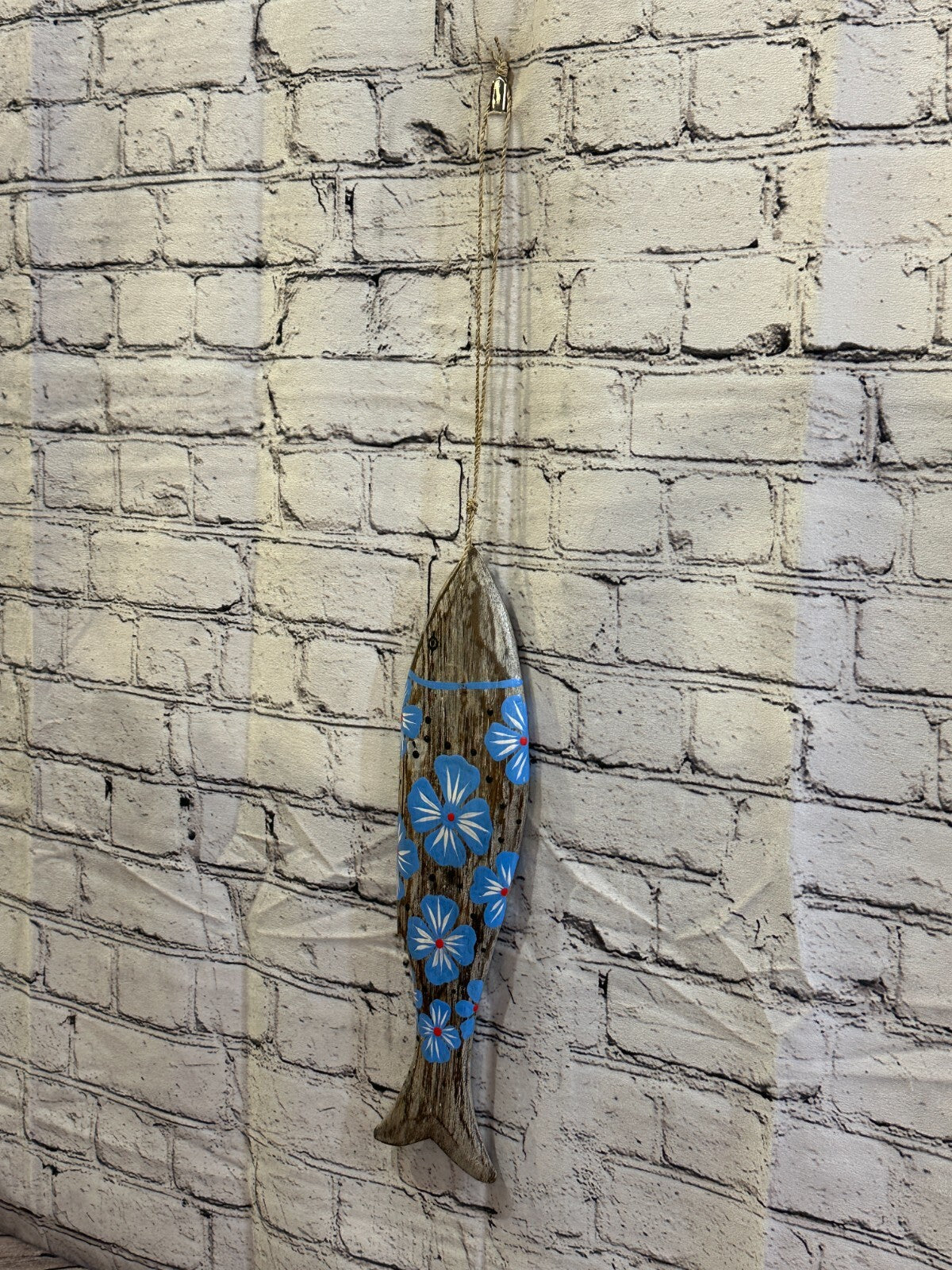 40cm Hanging Fish Hand Painted Fish Wooden Hanging Fish Coastal Decor Design 5