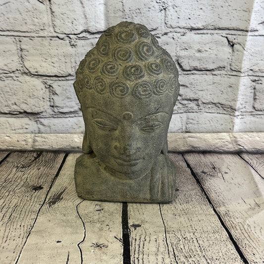 Thai Buddha Head Stone Garden 20cm x 12cm Ornament Outdoor Indoor Statue Hindu