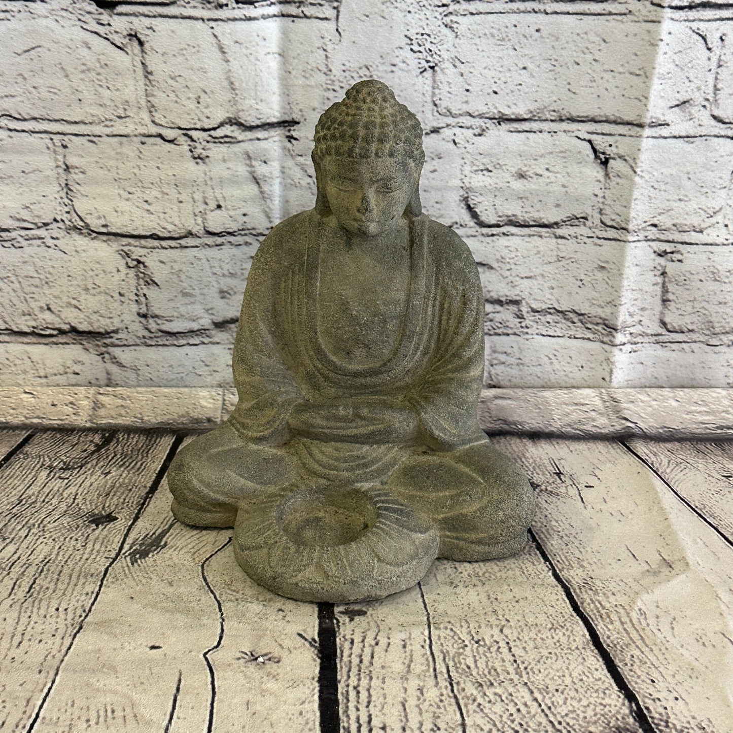 3D Thai Buddha Candle Stone Garden 20cm Ornament Outdoor Indoor Statue Hindu