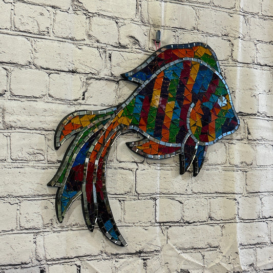 Rainbow Angel Tropical Fish Mosaic Tile Wall Mirror 40cm x 40cm Handmade New
