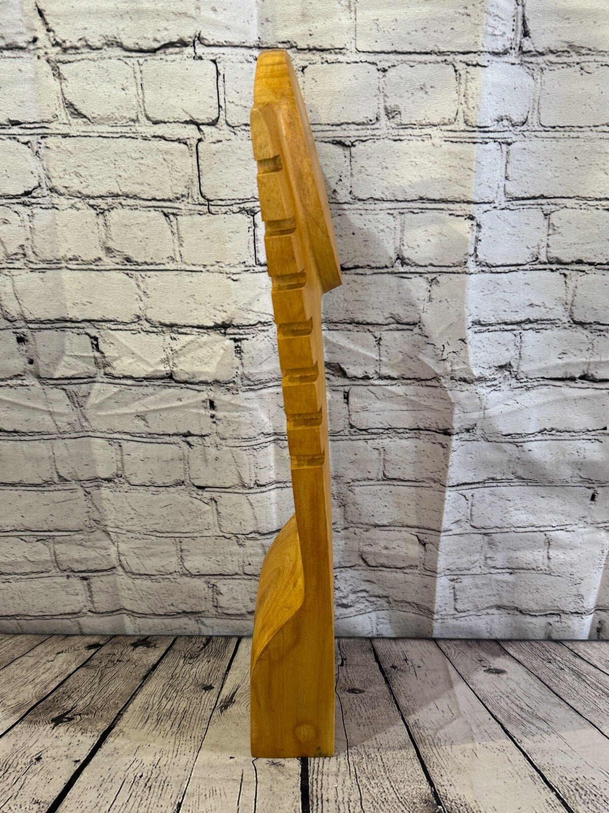 60cm Hand Carved Wooden Necklace On Base Chain Jewellery Display Stand Bust