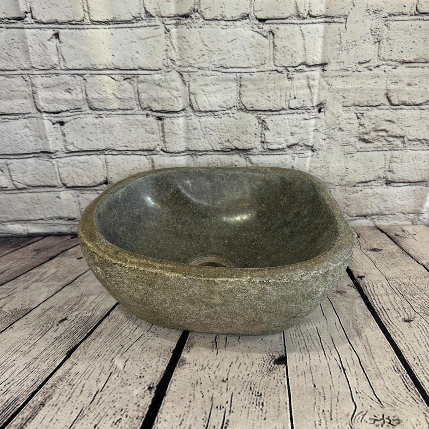 30cm x 27cm River Stone Sink Basin Bowl Natural for Bathroom Washroom Oval No 23