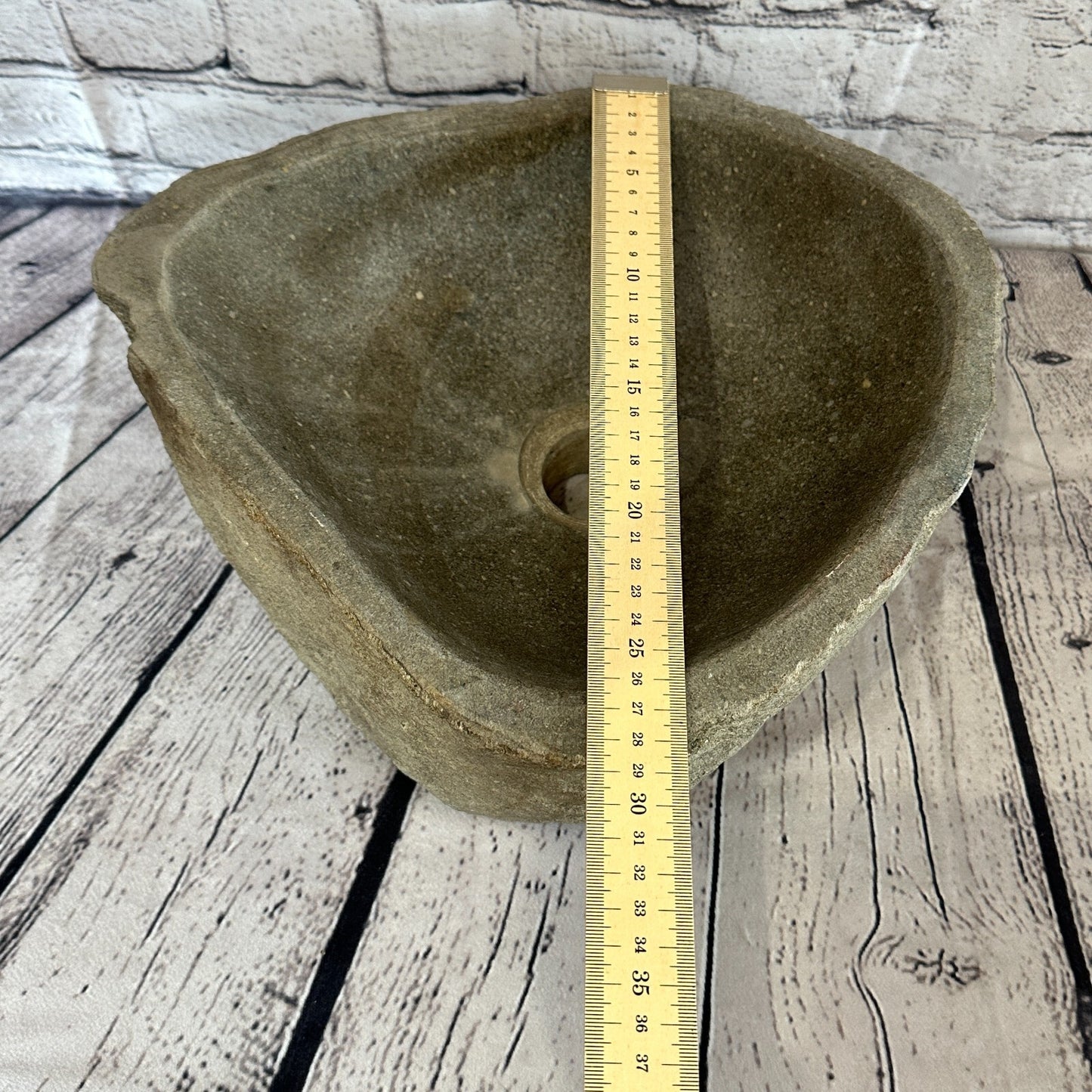 32cm x 29cm River Stone Sink Basin Bowl Natural for Bathroom Washroom Oval No 9