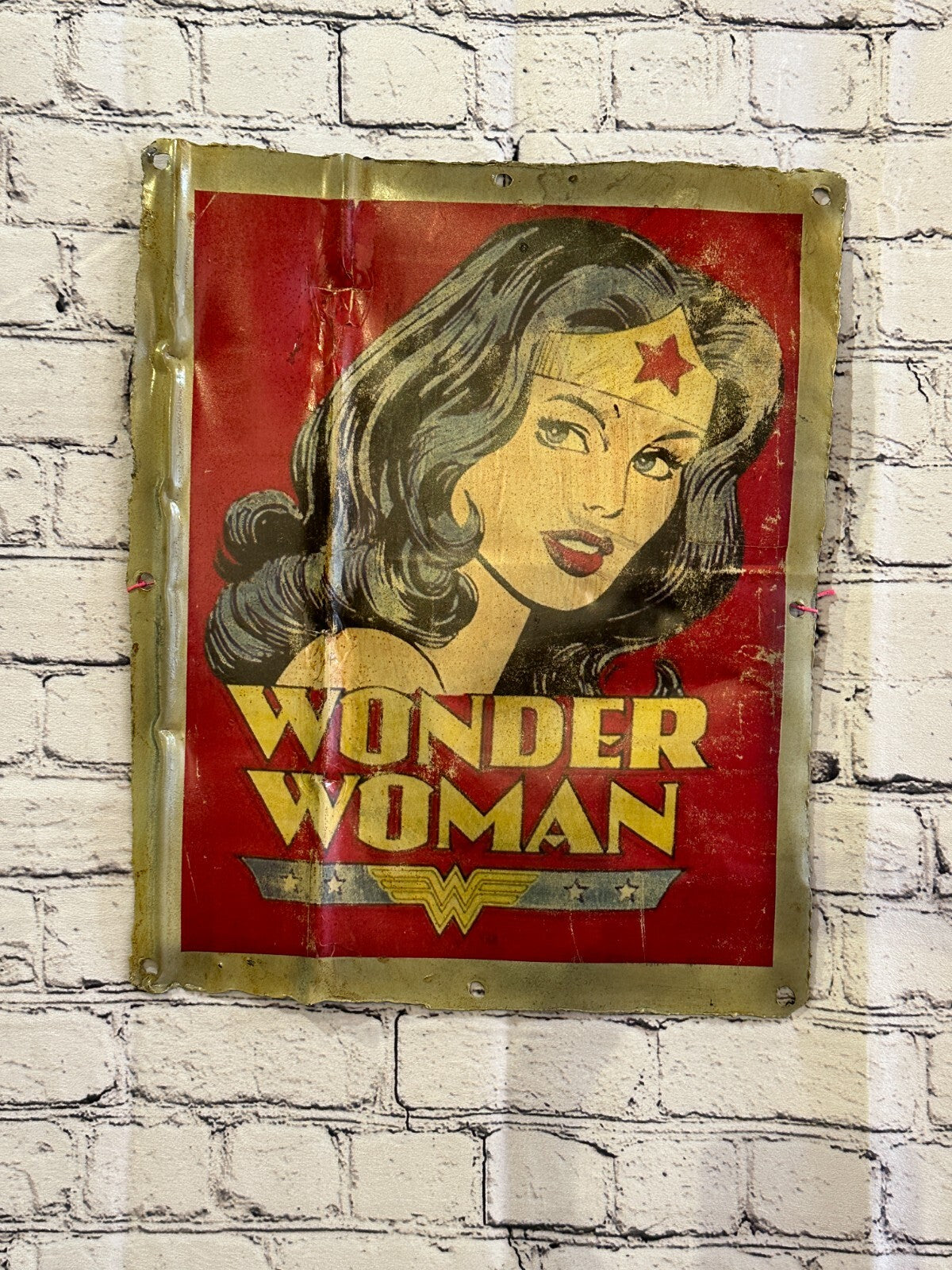 Wonder Woman DC Poster Advert Wall Plaque 42cm x 36cm Vintage Retro Tin Sign
