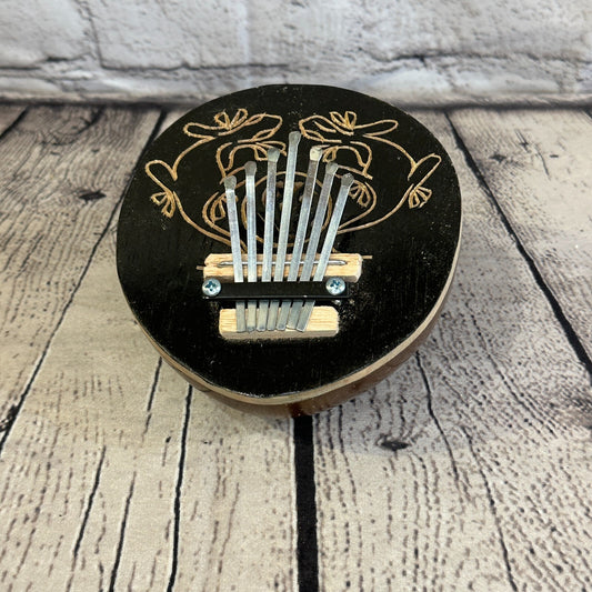 7 Key Karimba Kalimba Thumb Piano Carved Dark Coconut Handmade Fairtrade