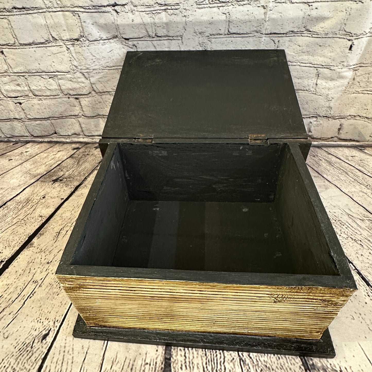 30cm x 22cm Book Wooden Gothic Skeleton Skull Coffin Jewellery Trinket Box
