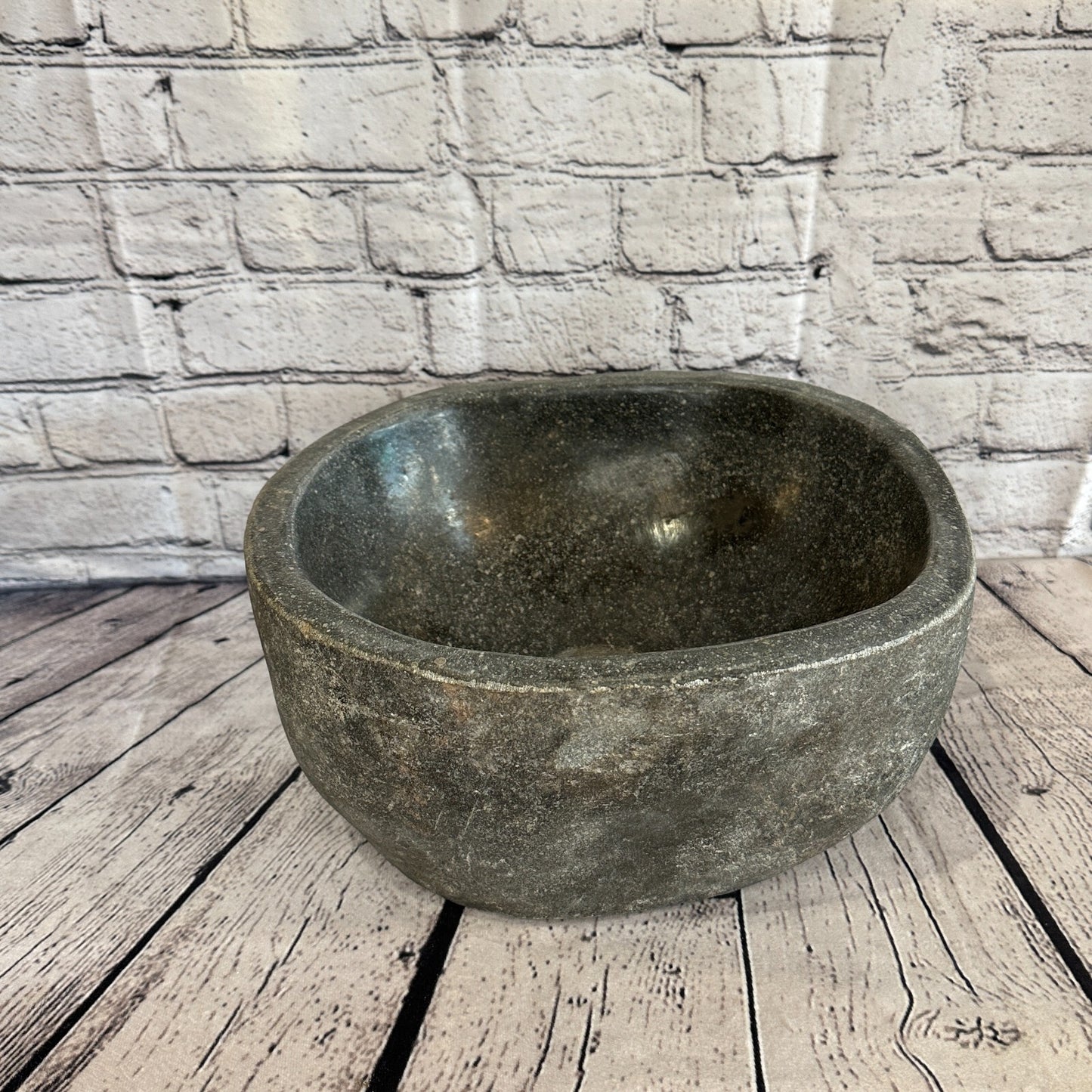 30cm x 28cm River Stone Sink Basin Bowl Natural for Bathroom Washroom Oval No 16