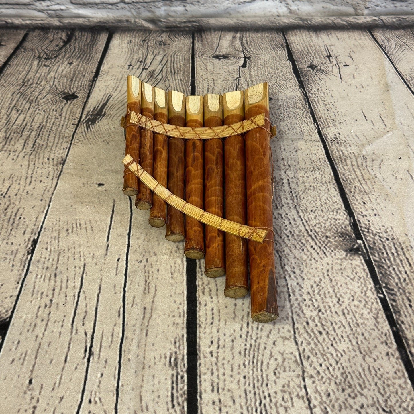 20cm 8 Pipe Pan Pipes With Reeds Bambo Flutes Hand Made Fair Trade PanPipes