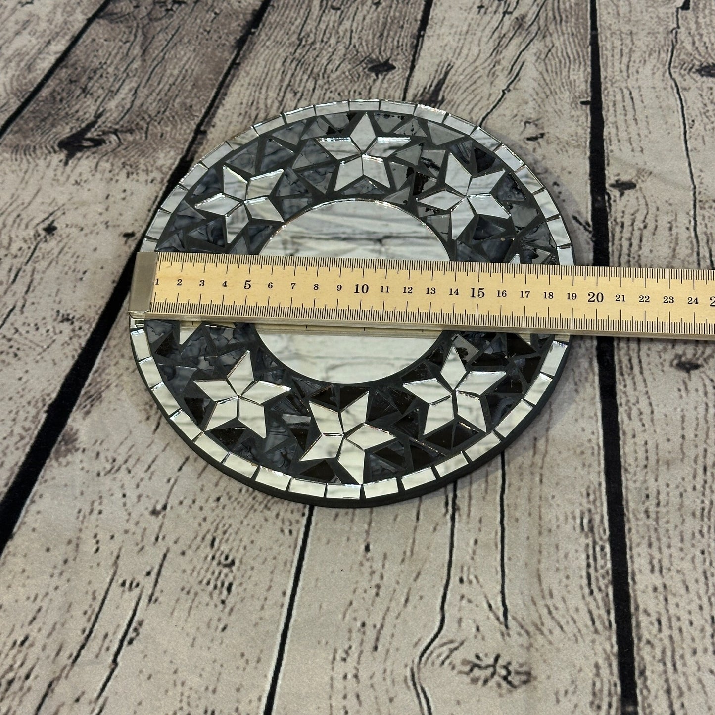 Black Star Mosaic Tile Wall Mirror 20cm x 20cm 8 Inches Handmade New
