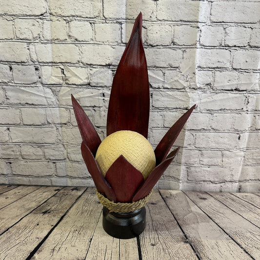 White Red Leaf Natural 50cm Tall Leaf Lamp Twist LED UK Mains Plug Design 8