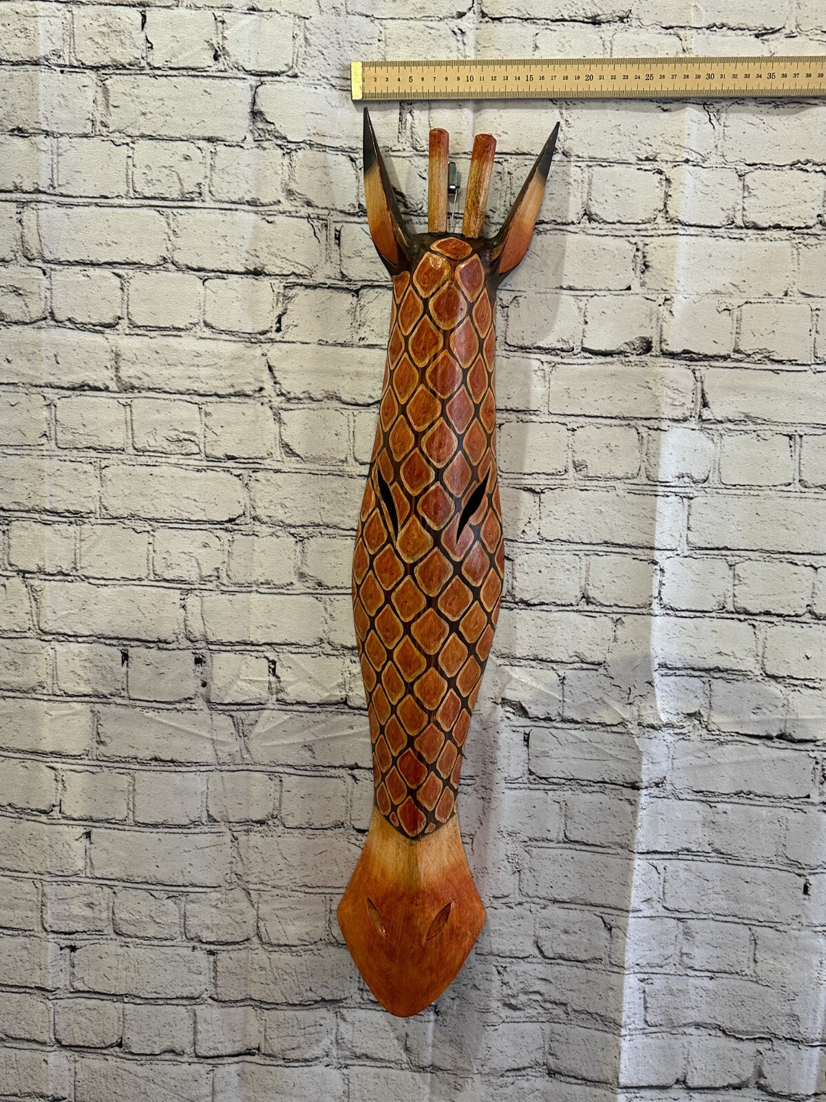 100cm Dotty Giraffe Hand Carved Fair Trade Wooden Animal Wall Art Wall Hang Mask
