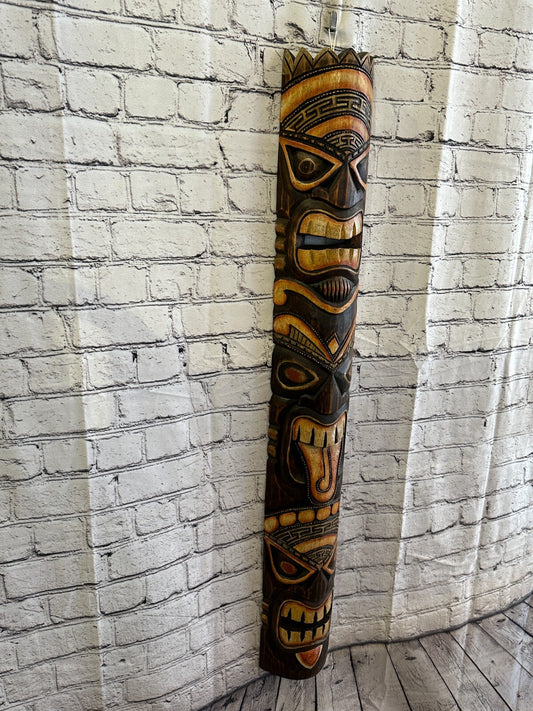 100cm Tiki Bar Mask Sign Decoration Wall Hanging Mask Wood Carving Design 1