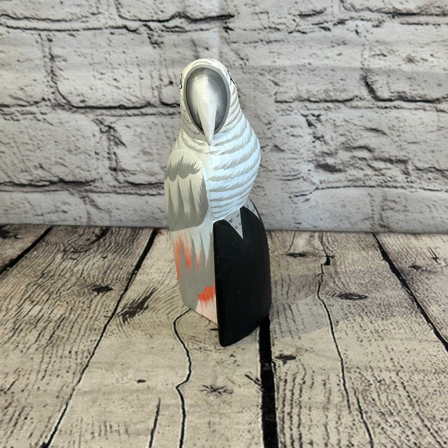 15cm Grey Parrot Bird Ornament Statue Fair Trade Hand Made Carved Wood
