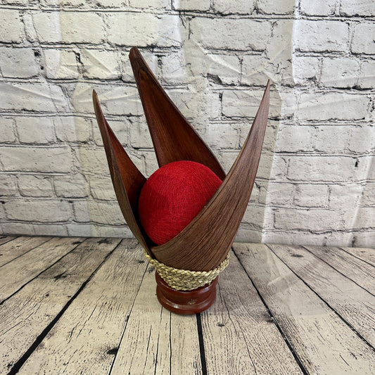 Red Light Brown Natural 40cm Tall Leaf Lamp Twist LED UK Mains Plug Design 1